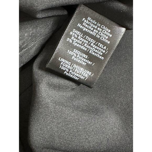 Rachel Zoe Top Sequin Peplum Short Flutter Sleeve Black Size 0 NEW - Picture 6 of 10